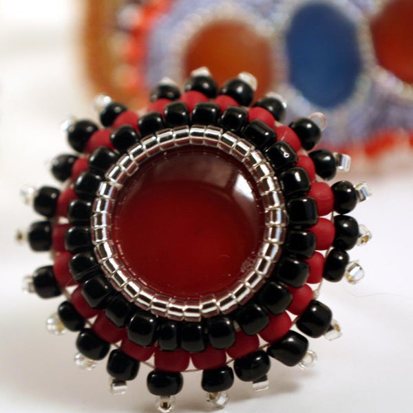 Spiky Carnelian Cocktail Ring