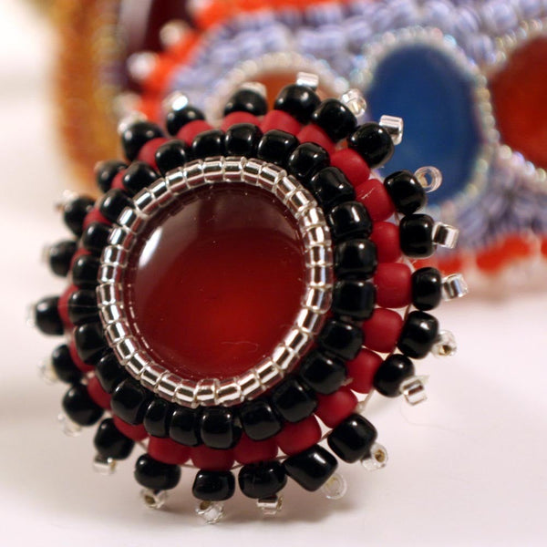 Spiky Carnelian Cocktail Ring