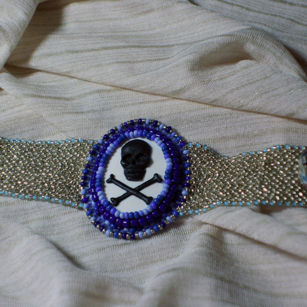 Skull & Crossbones Beaded Bracelet