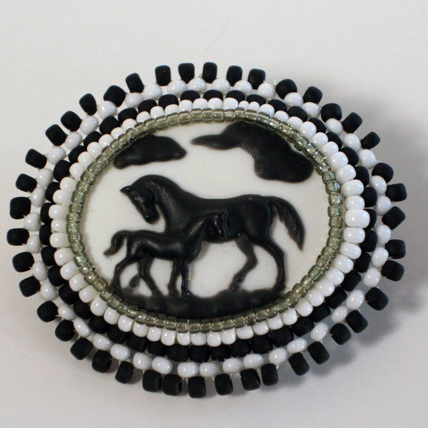 Black & White Horse Cabochon